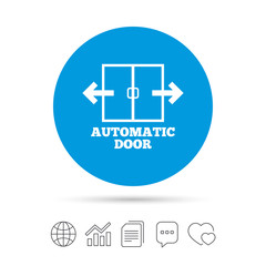 Automatic door sign icon. Auto open symbol.