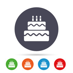 Birthday cake sign icon. Burning candles symbol.