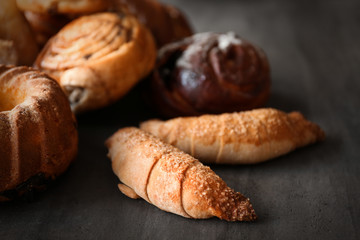 Bakery products on table
