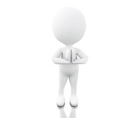 3d Withe people doing yoga exercise