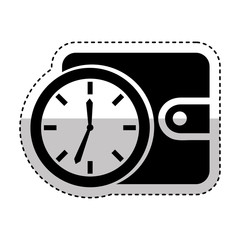 time clock with wallet isolated icon vector illustration design