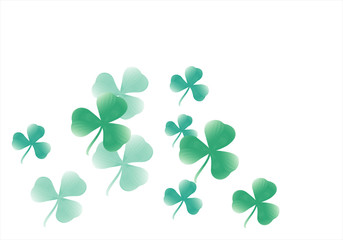 Shamrock flying, isolated on white background. Design for Saint Patrick day. Vector