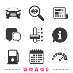 Transport icons. Tachometer and petrol station.