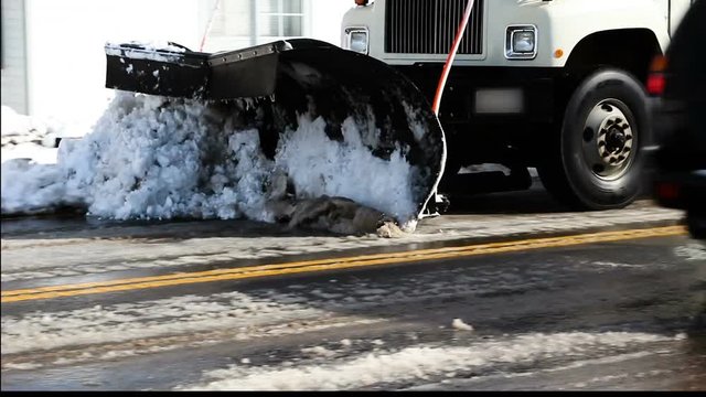 CalTrans Snow Plow Clearing California Highway Day After Storm