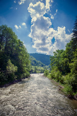 fast river in the Carpathian mountains