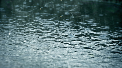 Rain shower flood water drops