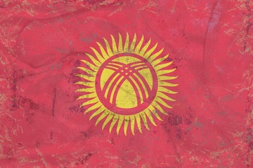 Old Kyrgyzstan flag background
