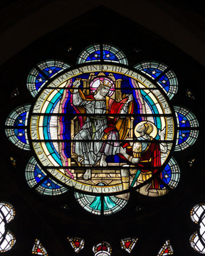 Bristol Cathedral Edward Colston Stained Glass Window Close Up A