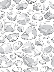 Large and small stones seamless pattern © Pupahava
