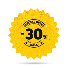 30 percent discount sign icon. Sale symbol.