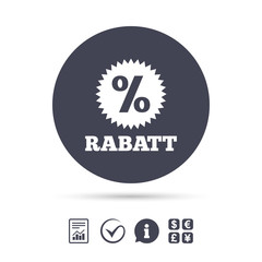 Rabatt - Discounts in German sign icon. Star.
