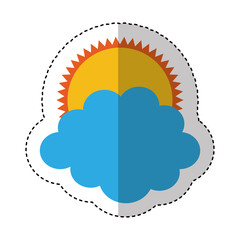 sun with cloud isolated icon vector illustration design