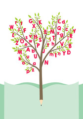 Tree with alphabet letters