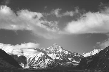 view of the mountain from the village Stepantsminda