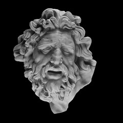 White plaster portrait sculpture of Laocoon
