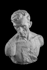 White plaster bust, sculptural portrait of the Master