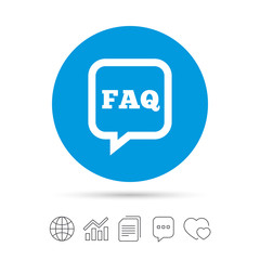 Fototapeta premium FAQ information sign icon. Help symbol.