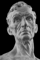 White plaster bust, sculptural portrait of the Master