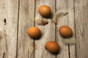 Egg on a wooden table