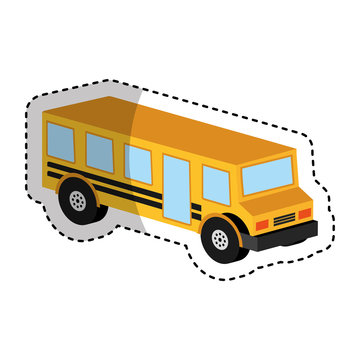 bus school isometric icon vector illustration design