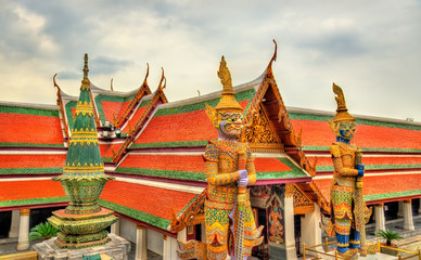 Fototapeta premium Wat Phra Kaew Ancient, temple of the Emerald Buddha in Bangkok, Thailand