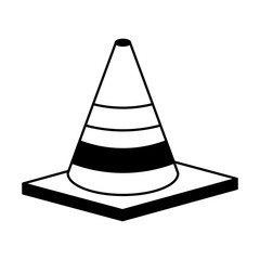 construction cone isometric icon vector illustration design