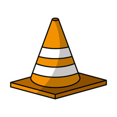construction cone isometric icon vector illustration design