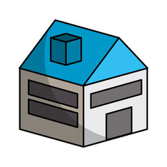 house isometric isolated icon vector illustration design