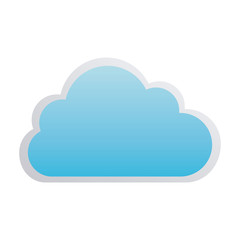 blue sticker cloud icon, vector illustraction design image