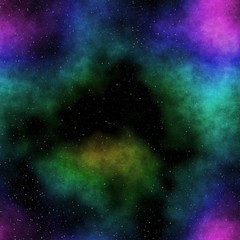 Fototapeta na wymiar Colorful nebulas on space background with visible stars