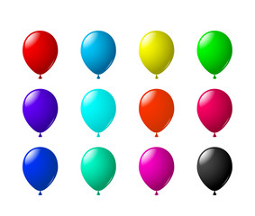 Сolored Air Balloons. 12 Variations set.