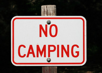 no camping sign