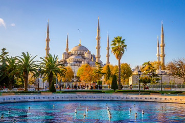 De Blauwe Moskee, (Sultanahmet Moskee), Istanbul, Turkije.