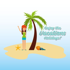 person on vacations holidays vector illustration design