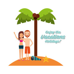 Obraz na płótnie Canvas person on vacations holidays vector illustration design