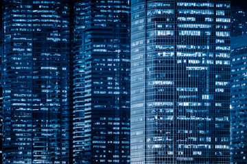 modern business buildings in financial district in city of China.