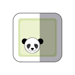 sticker colorful greeting card with picture panda animal vector illustration