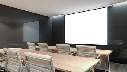 The interior of classroom , 3D rendering
