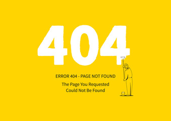 Error 404 page with a painter vector illustration. Broken web page graphic design. Error 404 page not found creative template.
