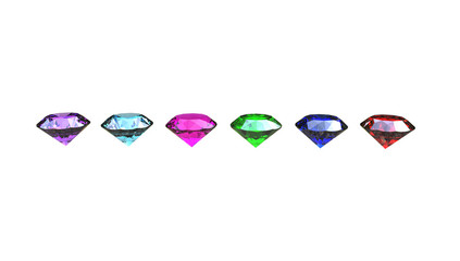 3d illustration of  different gem stones