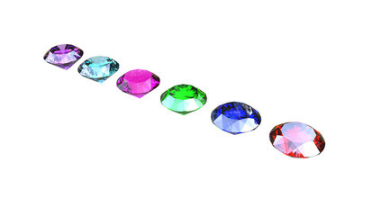 3d illustration of  different gem stones