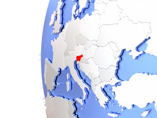 Obraz premium Slovenia on metallic globe