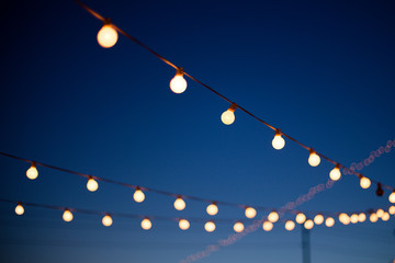 Hanging Lights at Night