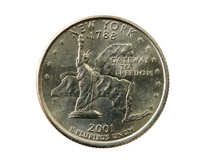 isolated New York quarter