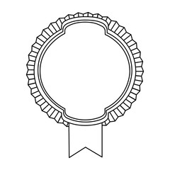figure emblem round border with ribbon icon, vector illustraction design