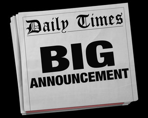 Big Announcement News Story Headline Newspaper 3d Illustration