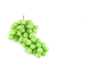 fresh green grapes isolated on white background