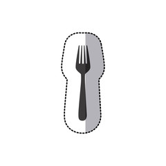 sticker silhouette fork icon, vector illustraction design image