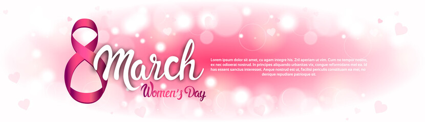 8 March International Women Day Greeting Card Flat Vector Illustration