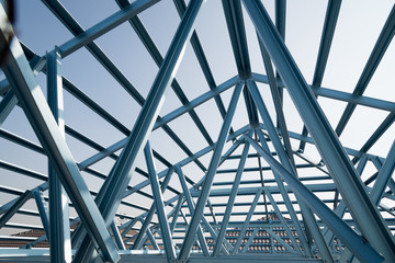 Fototapeta na wymiar Structure of steel roof.